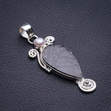 StarGems  Natural Picasso Jasper And River Pearl Handmade 925 Sterling Silver Pendant 2.25" D1990