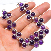 StarGems  Natural Amethyst Handmade Unique 925 Sterling Silver Bracelet 7.75-8.5" A2963