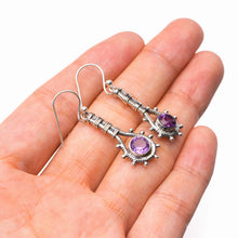 StarGems® Natural Amethyst Handmade 925 Sterling Silver Earrings 1.5" D6810