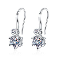 StarGems  1.12cttw Moissanite 925 Silver Platinum Plated Dangle Earrings EX107