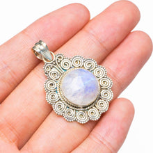 StarGems  Natural Rainbow Moonstone Handmade Unique 925 Sterling Silver Pendant 1.5" B3455