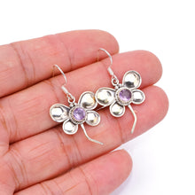 StarGems® Natural Amethyst Butterfly Handmade Unique Butterfly Shape 925 Sterling Silver Earrings 1 1/2" S1613