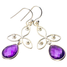 StarGems  Natural Amethyst Handmade 925 Sterling Silver Earrings 1.75" D7157