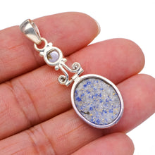 StarGems® Natural Lapis Lazuli and River Pearl Handmade Unique 925 Sterling Silver Pendant 2" S0723