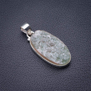 StarGems  Natural Snakeskin Quartz Handmade 925 Sterling Silver Pendant 1.75" D6067