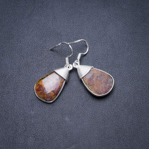 Natural Autumn Jasper Handmade Unique 925 Sterling Silver Earrings 1.5" Y2749