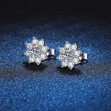 StarGems® 0.5ct Moissanite 925 Silver Platinum Plated Sunflower Stud B4670