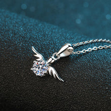 StarGems  Six Prong Angle'S Wings 0.5ct Moissanite 925 Silver Platinum Plated Necklace 40+5cm NX113