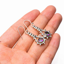 StarGems  Natural Mystical Topaz Handmade 925 Sterling Silver Earrings 1.5" D7330