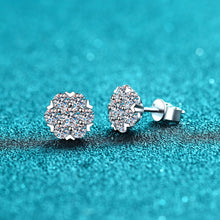 StarGems® Snowflakes 1.6cttw Moissanite 925 Silver Platinum Plated Stud Earrings EX045