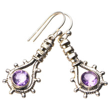 StarGems® Natural Amethyst Handmade 925 Sterling Silver Earrings 1.5" D7161