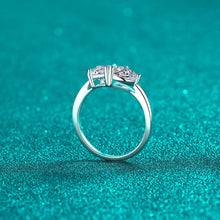 StarGems® Emerald Cut&Heart Four Prong 2ct Moissanite 925 Silver Platinum Plated Ring RX003