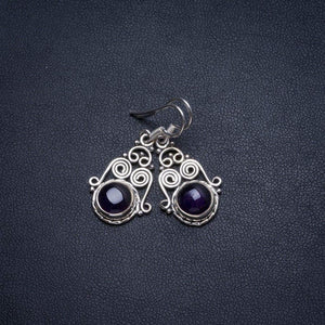 StarGems® Natural Amethyst Handmade Unique 925 Sterling Silver Earrings 1 1/2" T5098