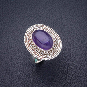 StarGems® Natural Amethyst Handmade 925 Sterling Silver Ring 8.5 D4314