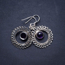 StarGems  Natural Amethyst Handmade Unique 925 Sterling Silver Earrings 1.5" X4052