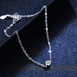 StarGems 0.1ct Moissanite 925 Silver Platinum Plated Adjustable Bracelet B4721