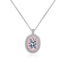 StarGems® Double-Layer Pink 1ct Moissanite 925 Silver Platinum Plated Necklace 40+5cm NX009