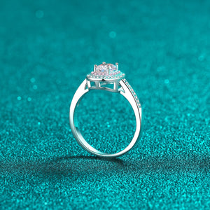 StarGems  Pink Triple Layer Pigeon Egg Four Prong 1ct Moissanite 925 Silver Platinum Plated Ring RX042