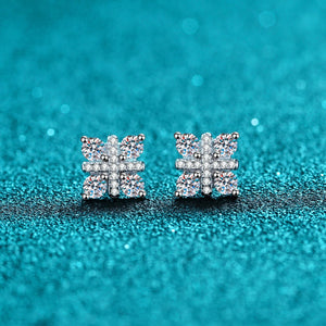 StarGems® Ping An Knot 0.48cttw Moissanite 925 Silver Platinum Plated Stud Earrings EX007