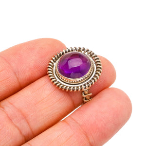 StarGems® Natural Amethyst Handmade Boho 925 Sterling Silver Ring, US Size 5 S2444