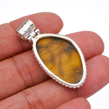 StarGems  Natural Ocean Jasper Punk Style Vintage 925 Sterling Silver Pendant 1 3/4" S1022