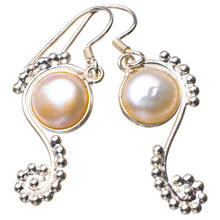 StarGems® Natural River Pearl Handmade 925 Sterling Silver Earrings 1.5" D6887