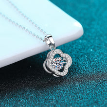 StarGems® Lucky Four-Leaf Clover 0.5ct Moissanite 925 Silver Platinum Plated Necklace 40+5cm NX010