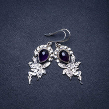 StarGems® Natural Amethyst Handmade Unique Fariy Shape 925 Sterling Silver Earrings 1.75" X4822