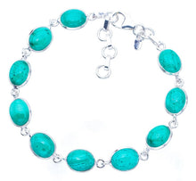 StarGems Natural Larimar 925 Sterling Silver Bracelet 7-8" BA000-Bracelet