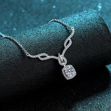 StarGems® Four Prong Elegant 0.8ct Moissanite 925 Silver Platinum Plated Necklace 40+5cm NX023