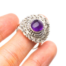 StarGems  Natural Amethyst Handmade Unique 925 Sterling Silver Ring 8 Y4983