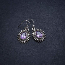 StarGems® Natural Amethyst Handmade Boho 925 Sterling Silver Earrings 1" T3709