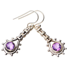 StarGems  Natural Amethyst Handmade 925 Sterling Silver Earrings 1.5" D7351