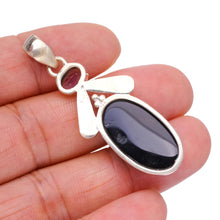 StarGems  Natural Botswana Agate and Amethyst Punk Style 925 Sterling Silver Pendant 2" S1235