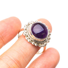 StarGems  Natural Amethyst Handmade Unique 925 Sterling Silver Ring 8.5 Y4173