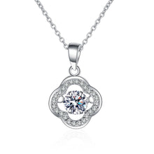 StarGems® Lucky Four-Leaf Clover 0.5ct Moissanite 925 Silver Platinum Plated Necklace 40+5cm NX010