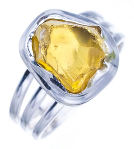 StarGems Natural Citrine Handmade 925 Sterling Silver Ring Ra000