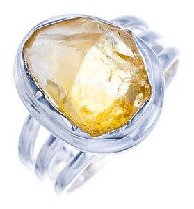 StarGems Natural Citrine Handmade 925 Sterling Silver Ring Ra000