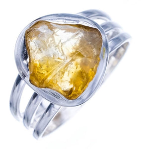 StarGems Natural Citrine Handmade 925 Sterling Silver Ring Ra000