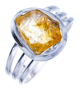 StarGems Natural Citrine Handmade 925 Sterling Silver Ring Ra000