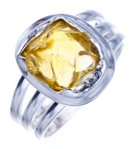 StarGems Natural Citrine Handmade 925 Sterling Silver Ring Ra000