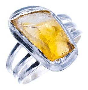 StarGems Natural Citrine Handmade 925 Sterling Silver Ring Ra000