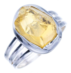 StarGems Natural Citrine Handmade 925 Sterling Silver Ring Ra000