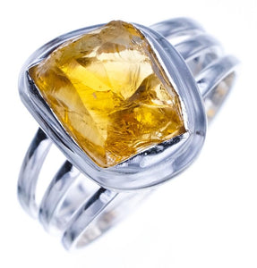 StarGems Natural Citrine Handmade 925 Sterling Silver Ring Ra000