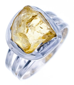 StarGems Natural Citrine Handmade 925 Sterling Silver Ring Ra000