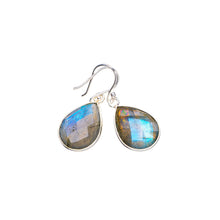 StarGems  Natural Blue Fire Labradorite Handmade 925 Sterling Silver Earrings 1.25" A2203