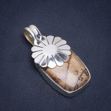 StarGems  Natural Picture Jasper Handmade Unique Flower 925 Sterling Silver Pendant 1.5" B3328