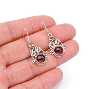 StarGems  Natural Amethyst Handmade 925 Sterling Silver Earrings 1 1/4" S1692