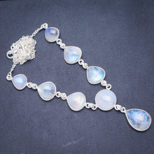 StarGems  Natural Rainbow Moonstone Handmade Unique 925 Sterling Silver Necklace 17.25+1" Y5511