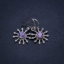 StarGems  Natural Amethyst Handmade Unique 925 Sterling Silver Earrings 1" T4113